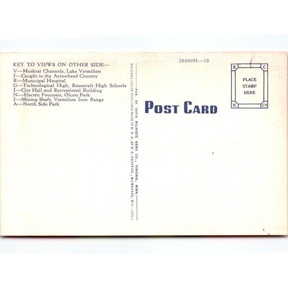 Greetings From Virginia Minnesota Large Big Letter Postcard Linen Digger Truck - Picture 2 of 2